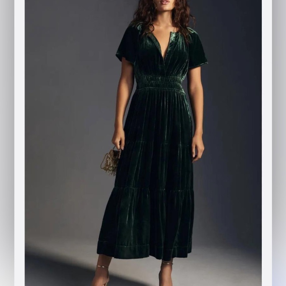 NWT Anthropologie Somerset Velvet Dress